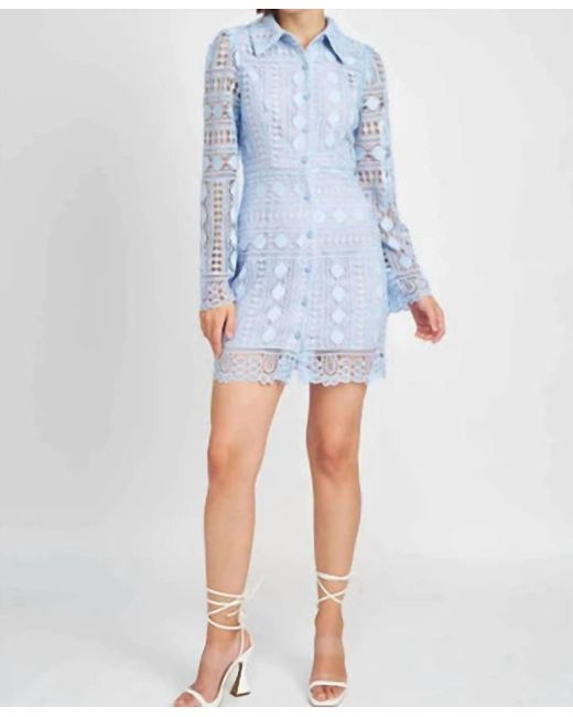 En Saison Blue Janelle Mini Dress