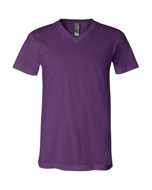 Bella Canvas Purple Jersey V-Neck Tee for men