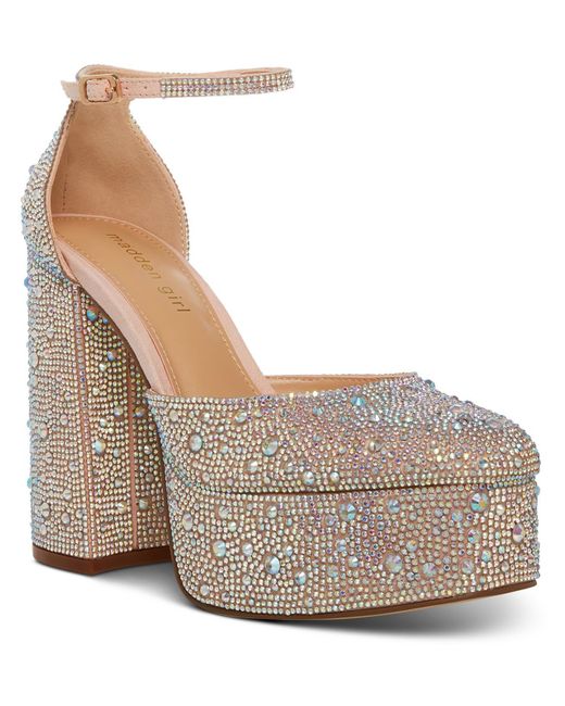 Madden Girl Pink Dion-r Embellished Glass Platform Sandals