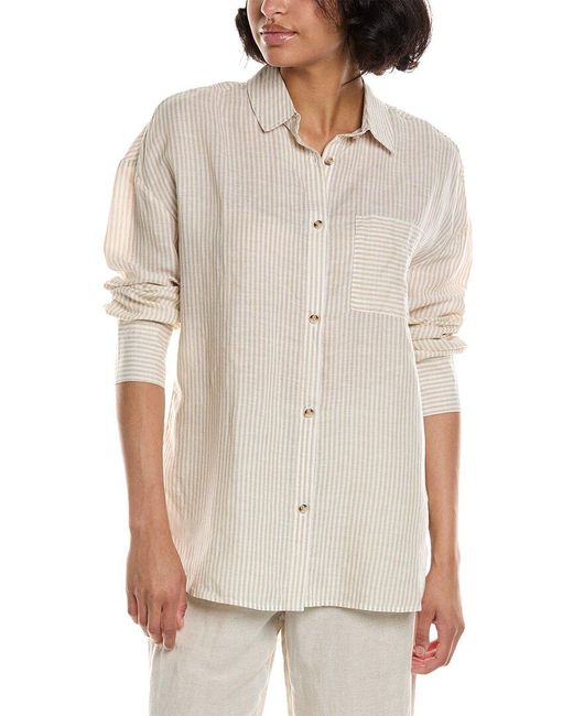 Onia White Air Linen-blend Boyfriend Shirt