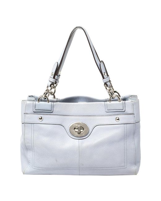 COACH Blue Lilac Leather Penelope Tote