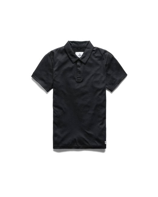 Reigning Champ Solotex Mesh Polo In Heather Black for men
