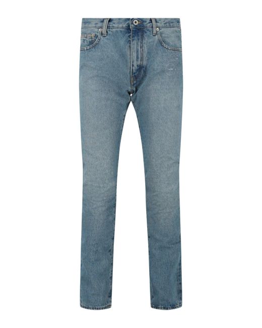 Off-White c/o Virgil Abloh Blue Cut Here Slim Jeans for men