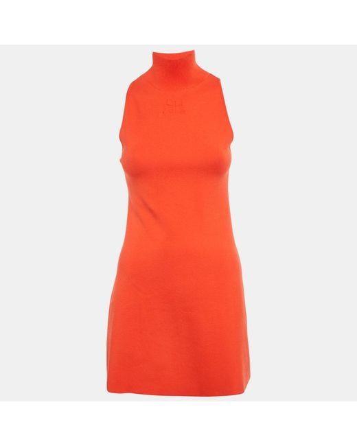 courreges red dress Heritage halterneck crpe minidress in red - Courreges
