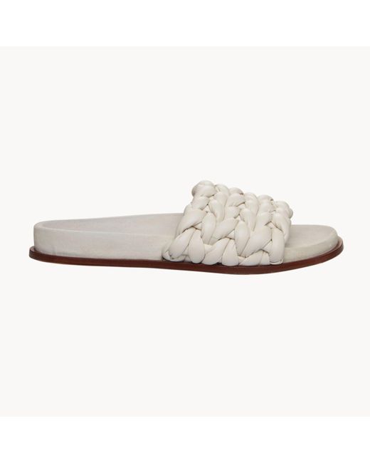 Chloé White Kacey Woven Leather Slides for men