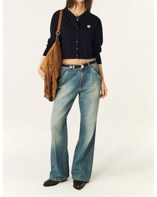 Ba&sh Blue Branice Cardigan