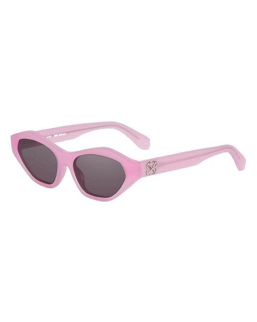 Off-White c/o Virgil Abloh Purple Sunglasses Cat Eye Full Rim, Shiny Frame And Dark Lens Oeri13Hkent3007