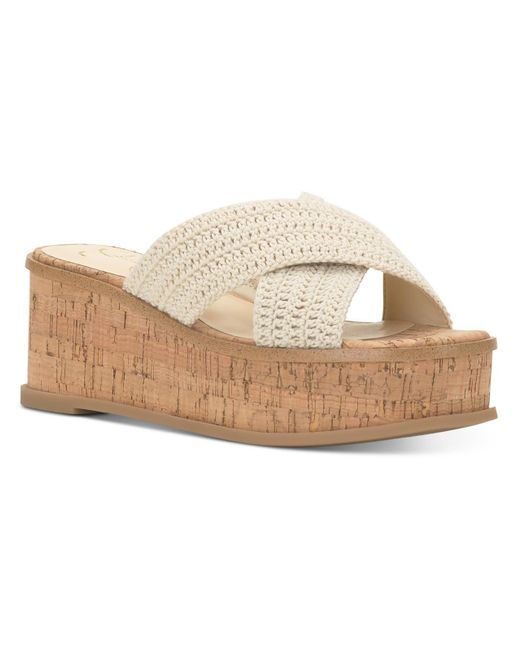 Jessica Simpson Natural Ediza Crochet Platform Sandals