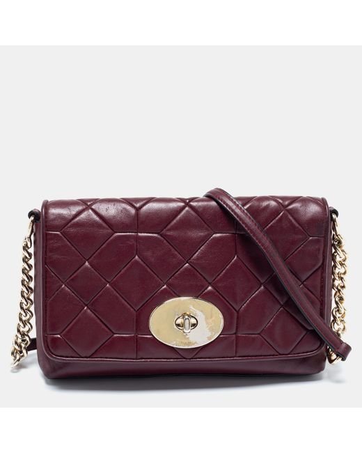 COACH Purple Quilted Leather Crosstown Crossbody Bag