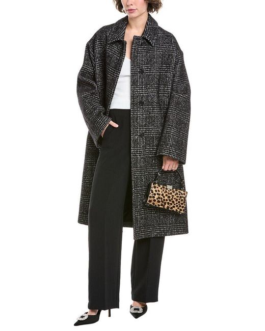 Michael Kors Black Oversized Wool, Alpaca, & Mohair-Blend Coat