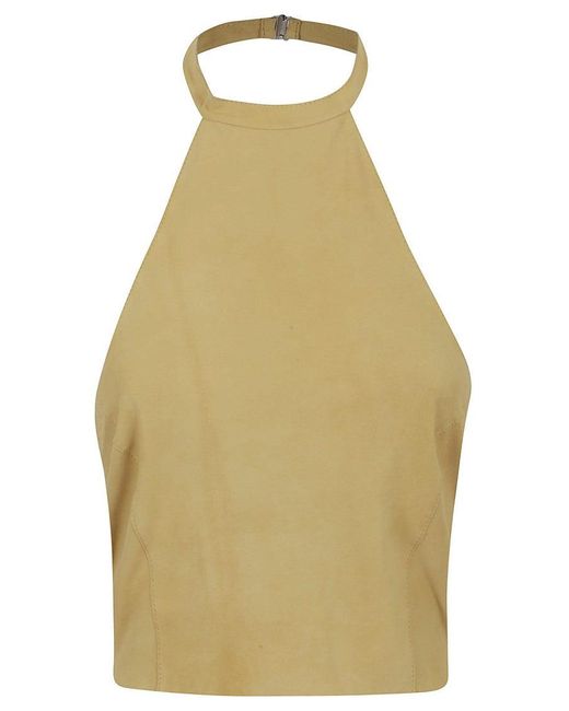Pinko Yellow Vertigini Top Suede