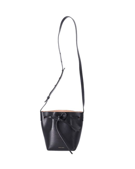 Mansur Gavriel White Mini Drawstring Bucket Bag