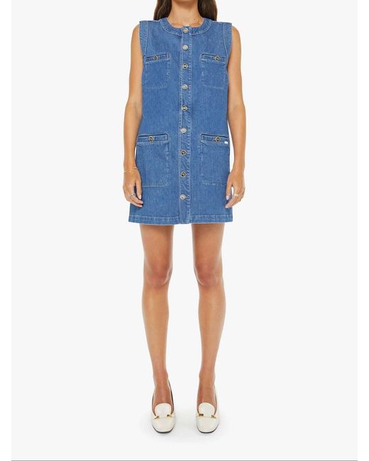 Mother Blue Stashed Picky Mini Dress