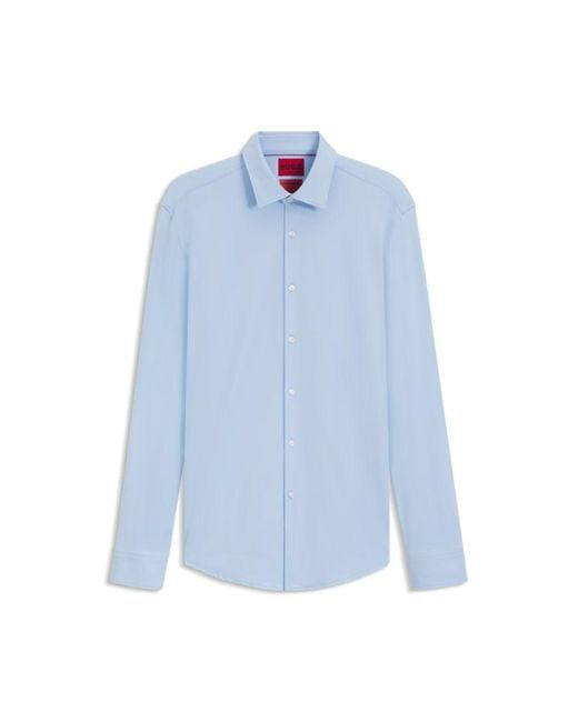 HUGO Men's Blue Slim-Fit Shirt