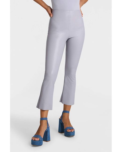 Commando Blue Faux Leather Cropped Flare Pant
