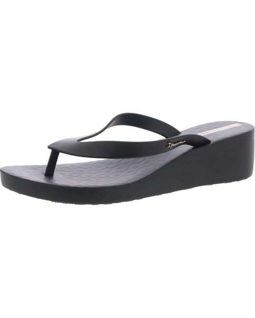 Ipanema Blue Grendene Solid Rubber Wedge Sandals
