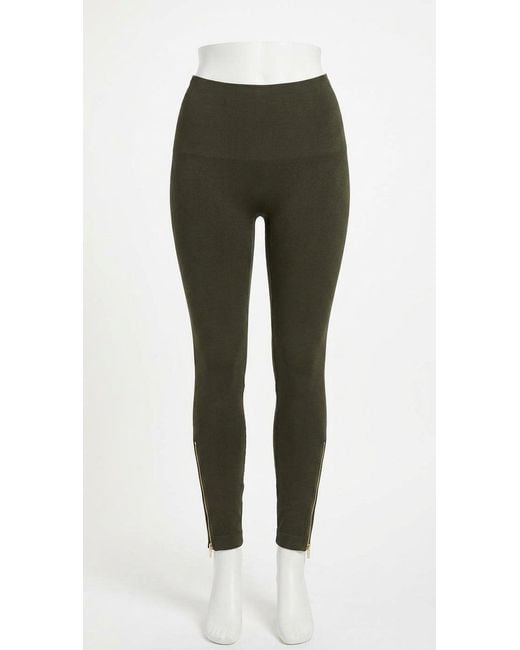 Spanx Green Ankle Zipper Compression Legging