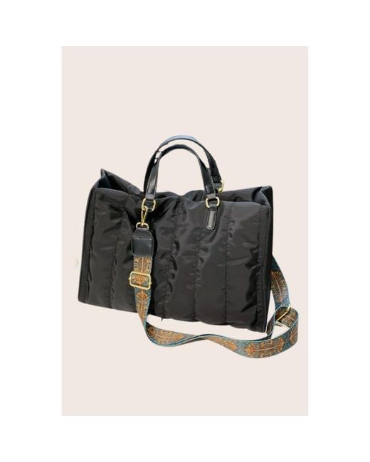 Fashnzfab Black Puffer Tote Top Handle Puff Handbag