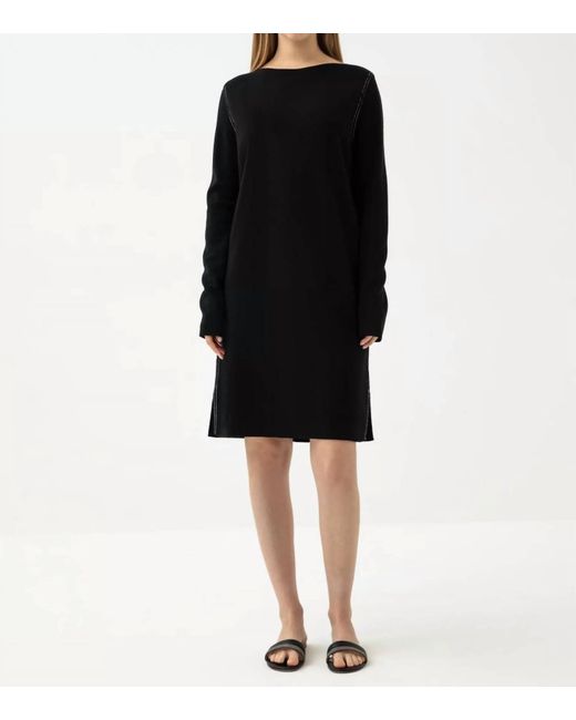 Fabiana Filippi Black Knit Boatneck Long Sleeve Dress