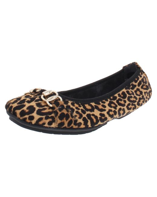 Me Too Brown Olympia 9 Leather Slip On Ballet Flats