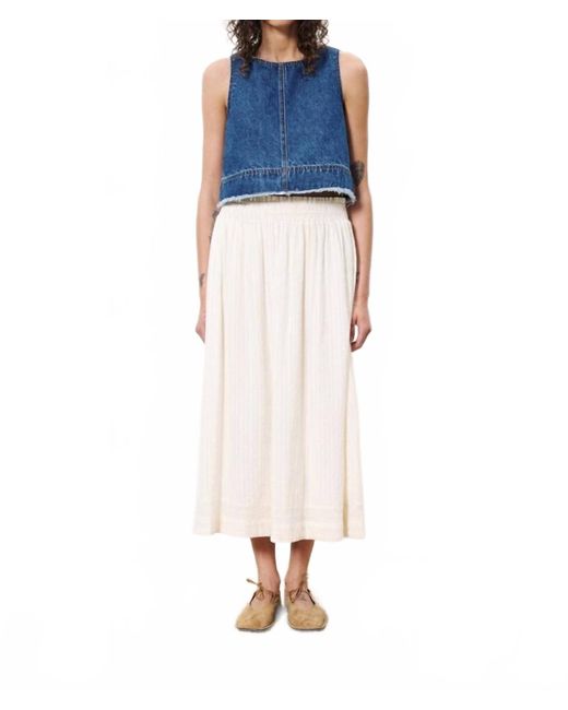 FRNCH Blue Akane Midi Skirt