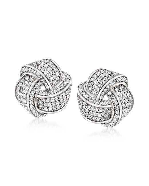 Ross-Simons Metallic Diamond Love Knot Earrings