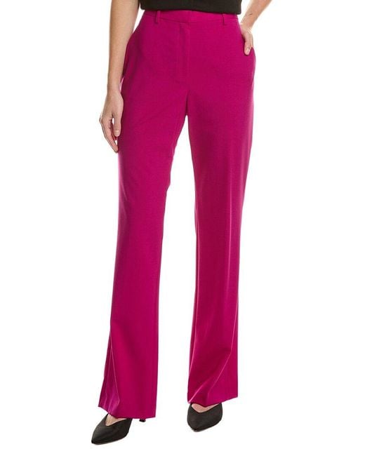 Theory Pink Wool-blend Slim Trouser