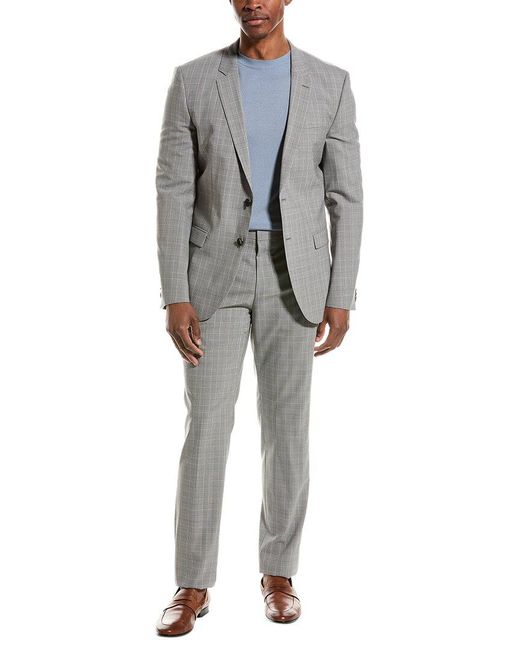 Boss Gray 2pc Wool-blend Suit for men