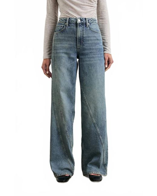 Rails Blue Getty Twist Seam Wide Leg Jeans