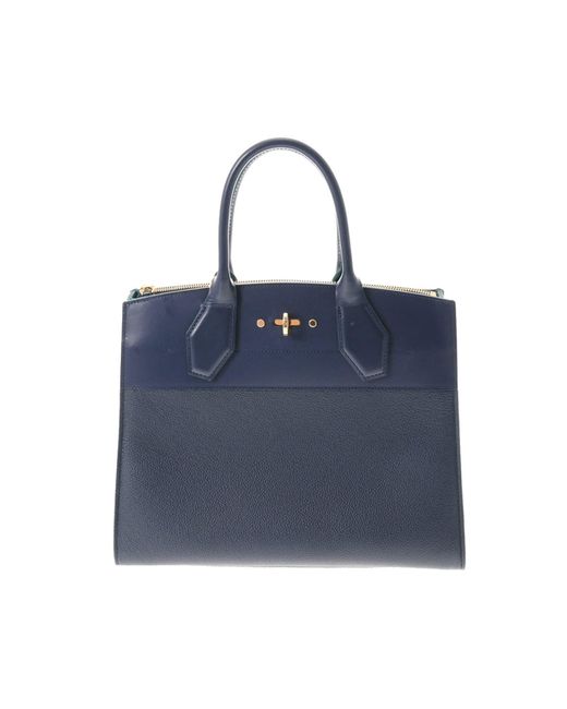 Louis Vuitton City Steamer Leather Shopper Bag (pre-owned) in Blue