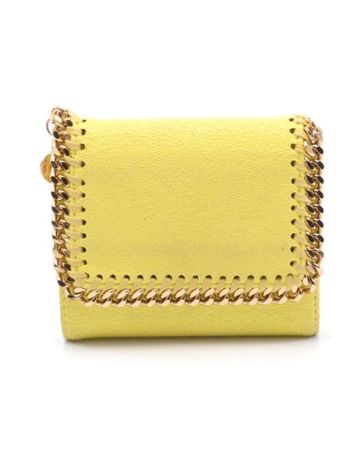 Stella McCartney Yellow Falabella Small Trifold Wallet Fake Leather Light