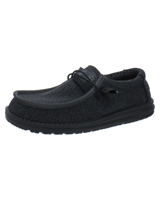 Hey Dude Wally Slip On Flat Loafers in Black for Men