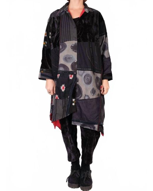 mSquare Black Plot Patch Jacket Duster
