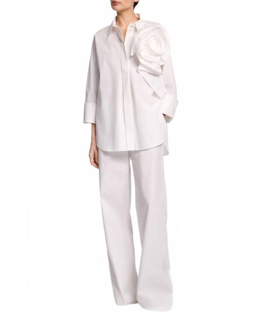 Dorothee Schumacher White Poplin Shirt With Xl Flower