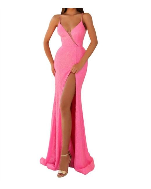 Clarisse Pink Sparkly Mermaid Prom Dress