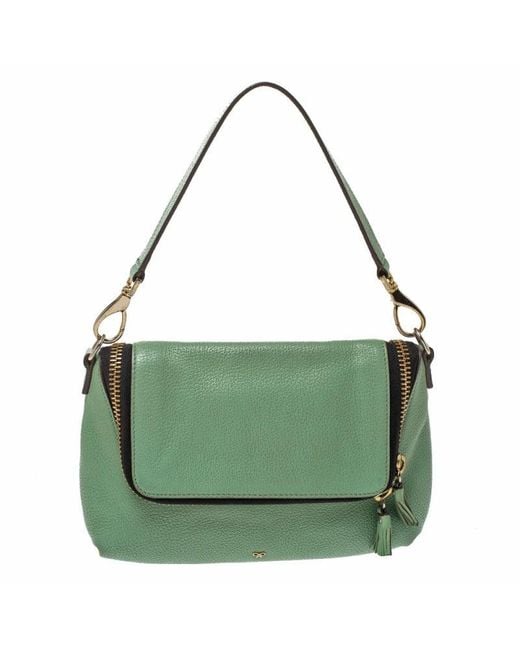 Anya Hindmarch Green Leather Zip Crossbody Bag