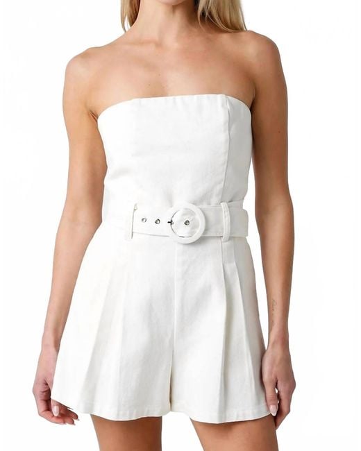 Olivaceous White Stella Strapless Romper