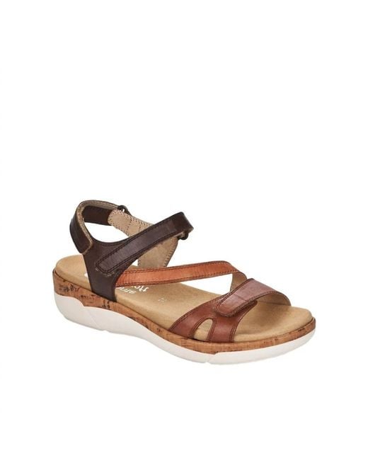 Remonte Brown Velcro Strap Sandals