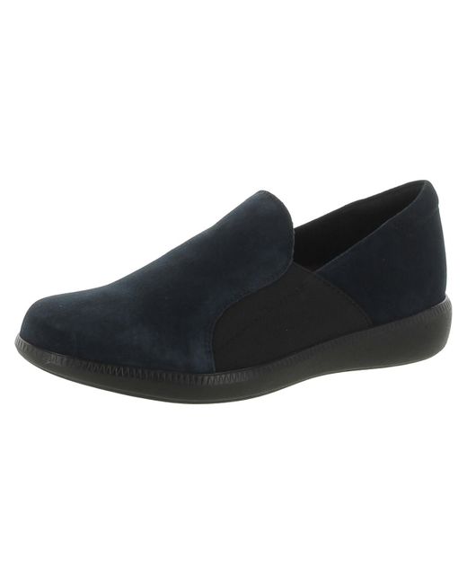 Munro Black Clay Suede Slip On Loafers
