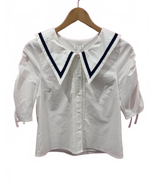 TCEC Gray Barbara Button Down Top