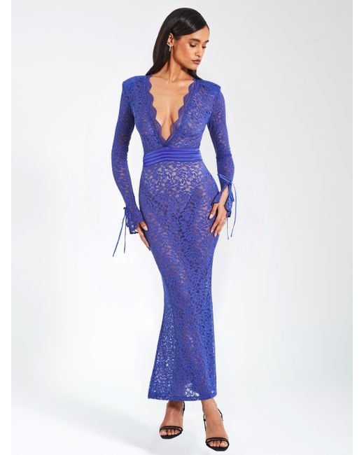 navy and nude lace dress Cameron Blake 221687 Dress main image 1