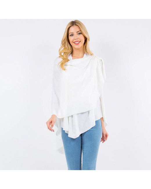 TRUEDAMES Red Elegant Solid Drape Wrap Poncho