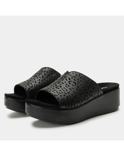 Alegria Black Triniti Comfort Flatform Sandal