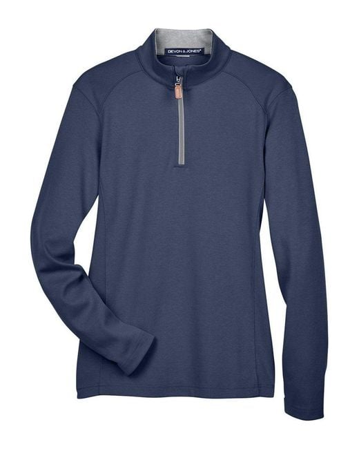 Devon & Jones Blue Drytec20 Performance Quarter-Zip Pullover