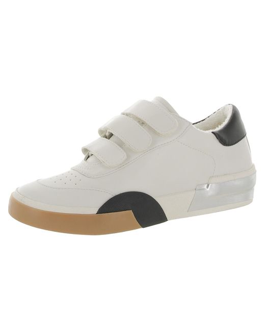 Dolce Vita White Zyla Leather Self Closing Straps Casual And Fashion Sneakers