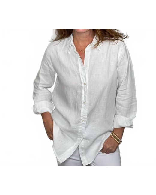 Pure Amici Women's Gray Button Down Linen Shirt - hulwithkids.com