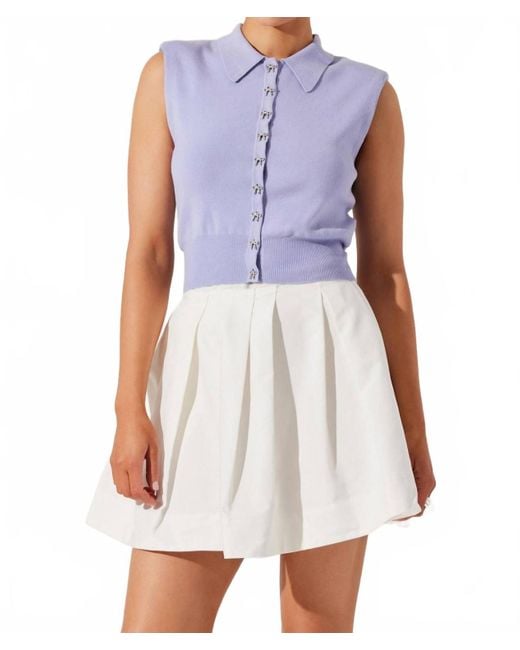 Astr Blue Kori Bow Embellished Sweater Top