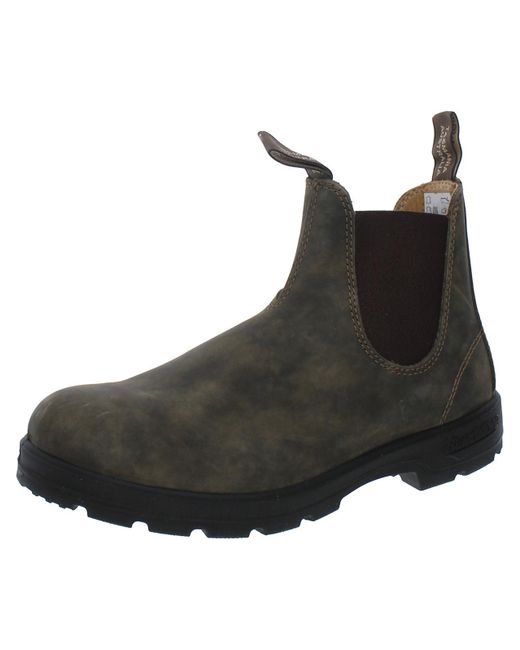 Blundstone Black 585 Leathered V-cut Ankle Boots for men