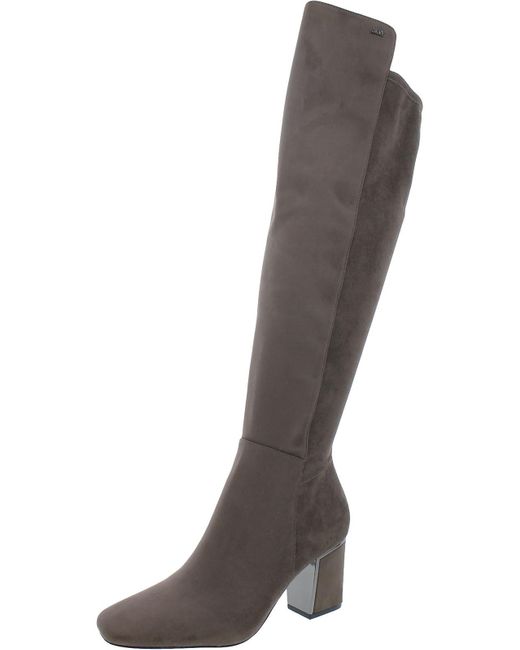 DKNY Gray Cilli Faux Suede Over-the-knee Boots