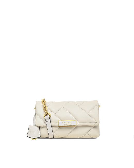 Radley Leather Mill Bay Xl Quilt - Small Flapover Crossbody in Chalk ...